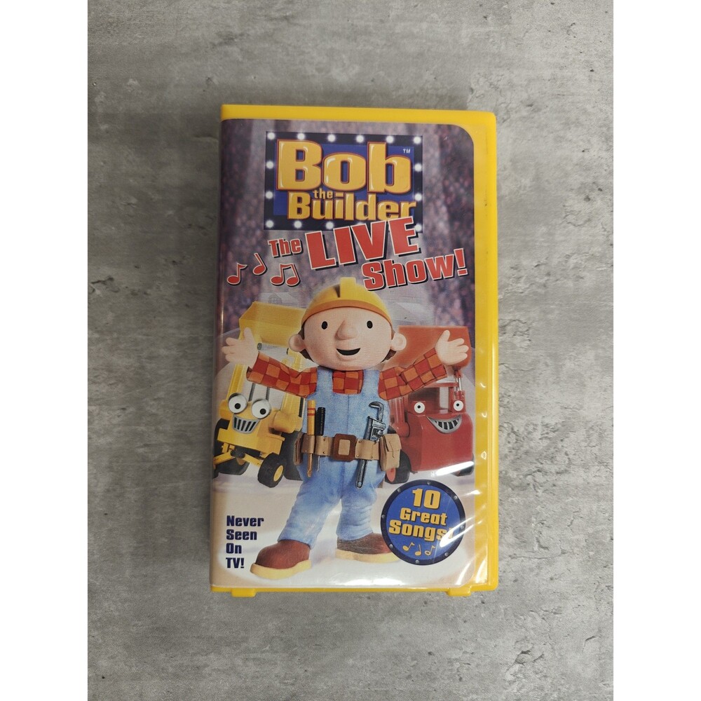 BOB THE BUILDER - The Live Show VHS Movie NEVER SEEN ON TV Yellow Case Tested